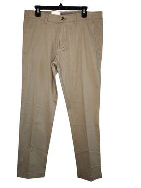 NEW Haggar Luxe Chino Khaki Pants Slim Straight Size 36x30